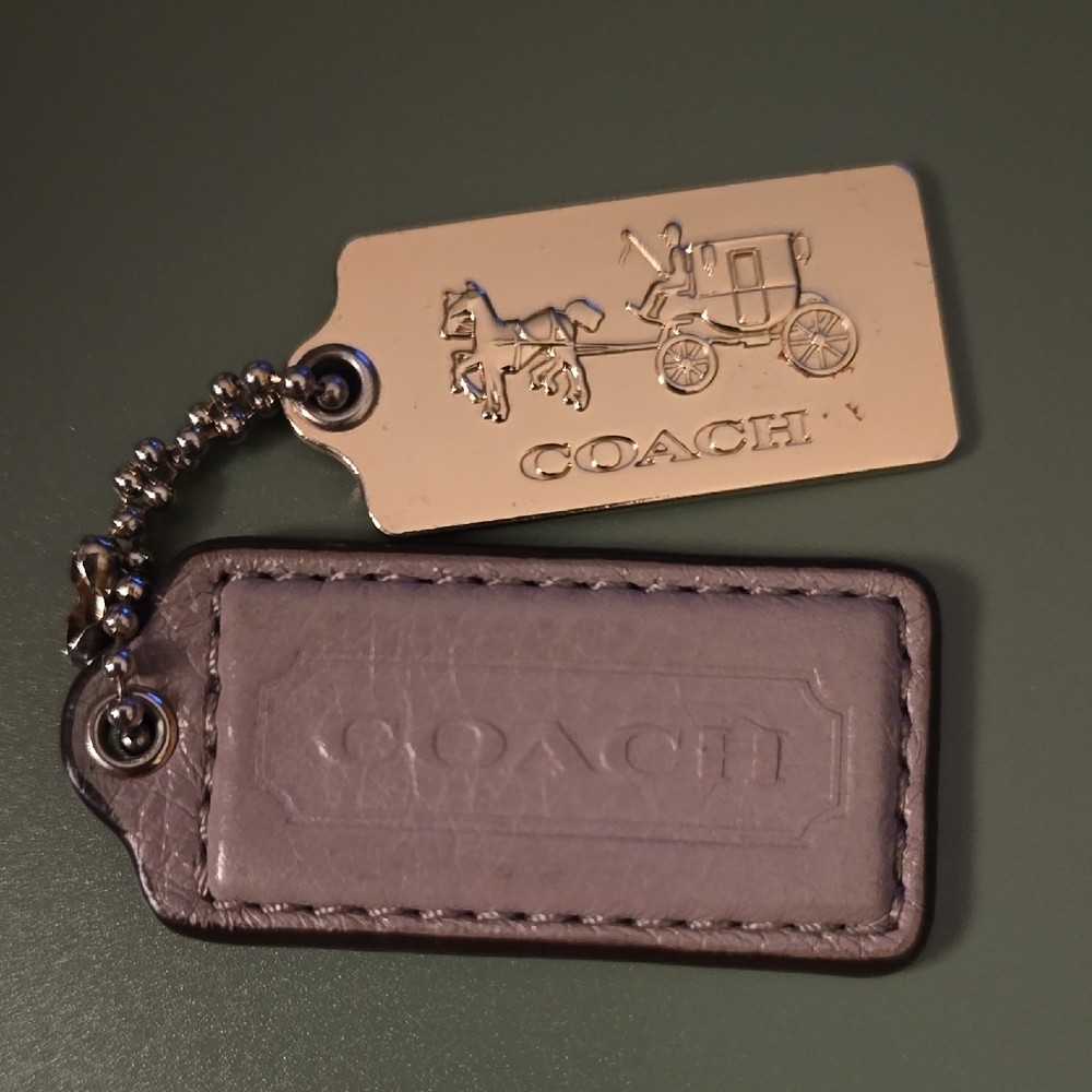 Coach Silver and Gray Key Holder